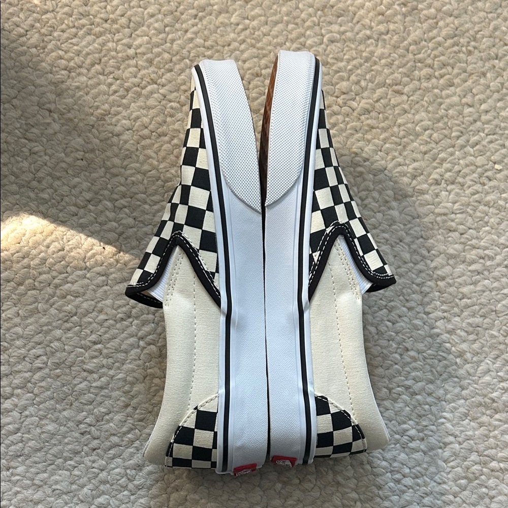 Vans Black and White Checkered Slip-On Sneakers - Picture 2 of 4
